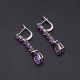 Silver 8.91 ct Amethyst Earrings