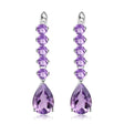 Silver 8.91 ct Amethyst Earrings