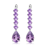 Silver 8.91 ct Amethyst Earrings