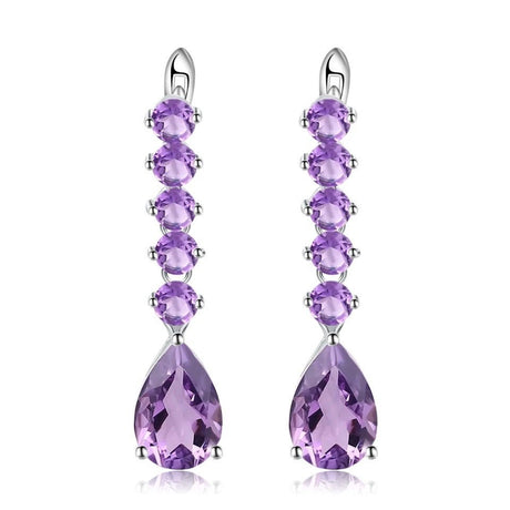 Silver 8.91 ct Amethyst Earrings
