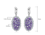 Silver 9.49 ct Amethyst Earrings