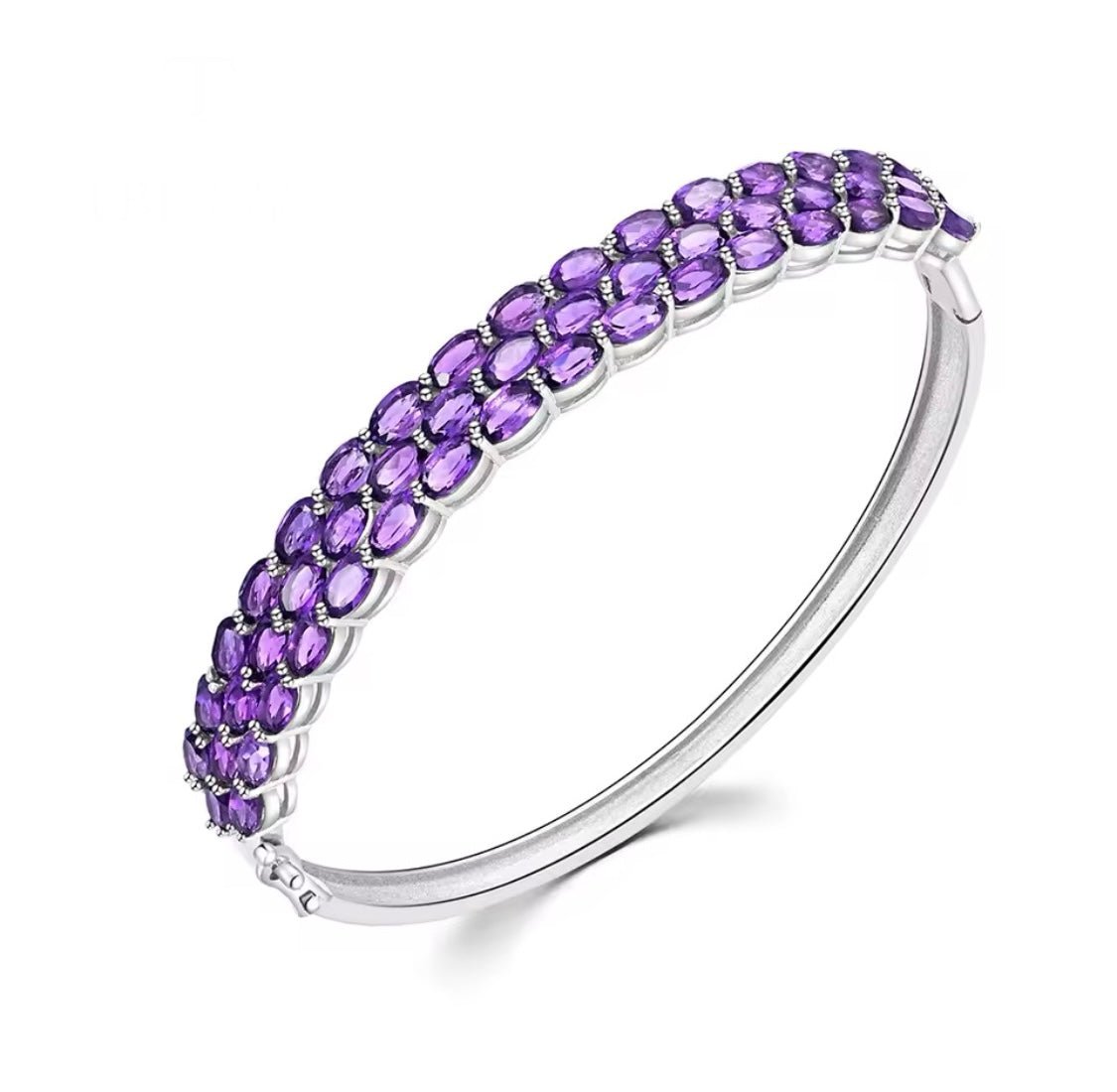 Silver Amethyst 16.60 ct Bracelet