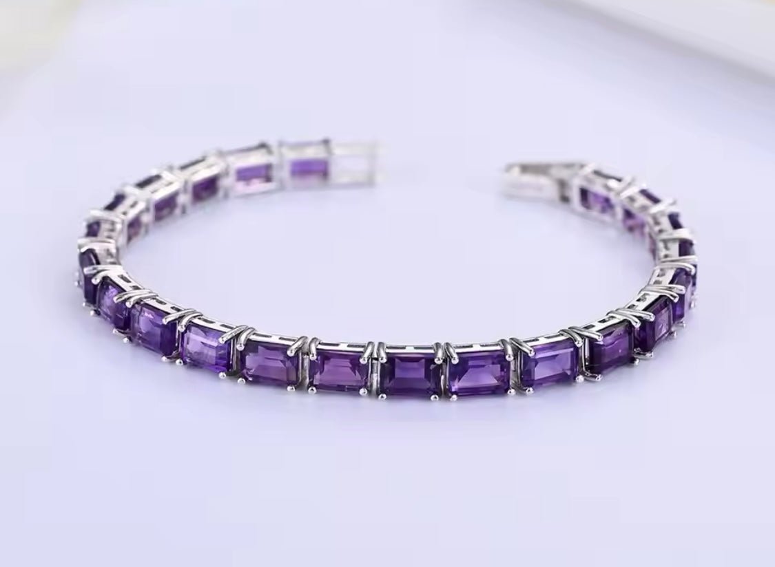 Silver Amethyst Bracelet