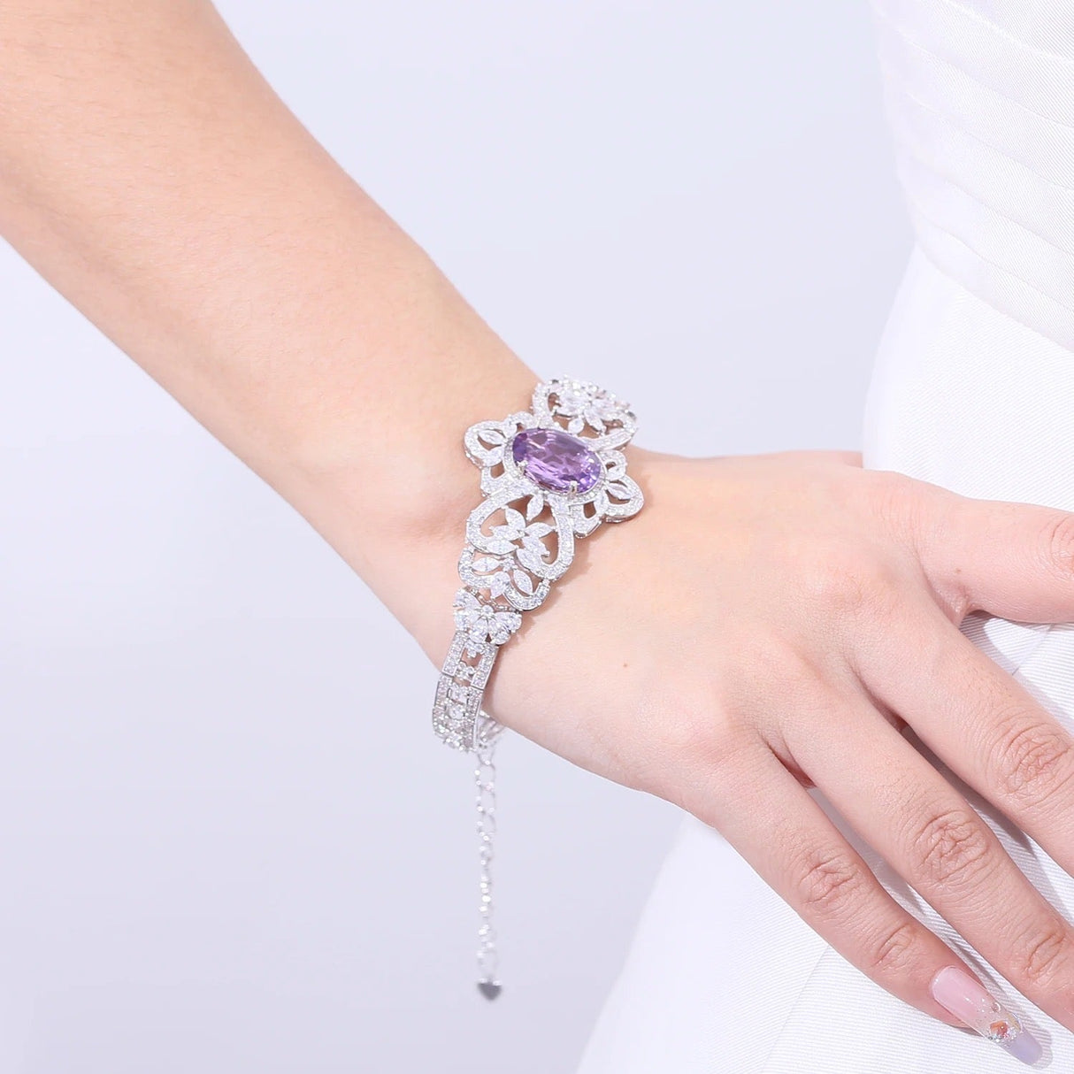 Silver Amethyst Bracelet