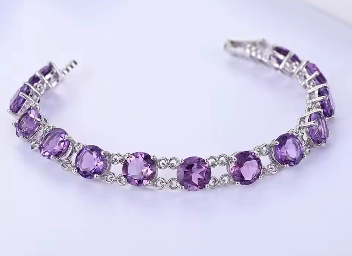 Silver Amethyst Bracelet