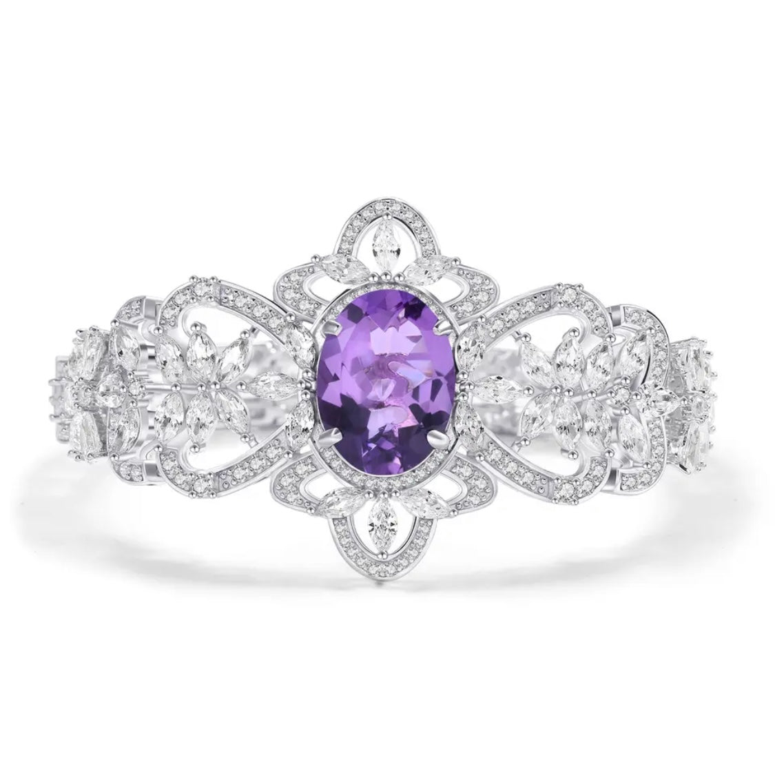 Silver Amethyst Bracelet