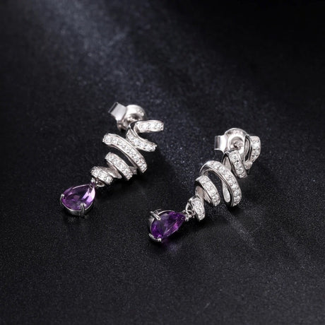 Silver Amethyst Earrings