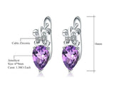 Silver Amethyst Earrings – 2.60 ct Natural Pear - Cut Gemstones