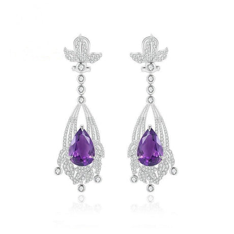 Silver Amethyst Earrings