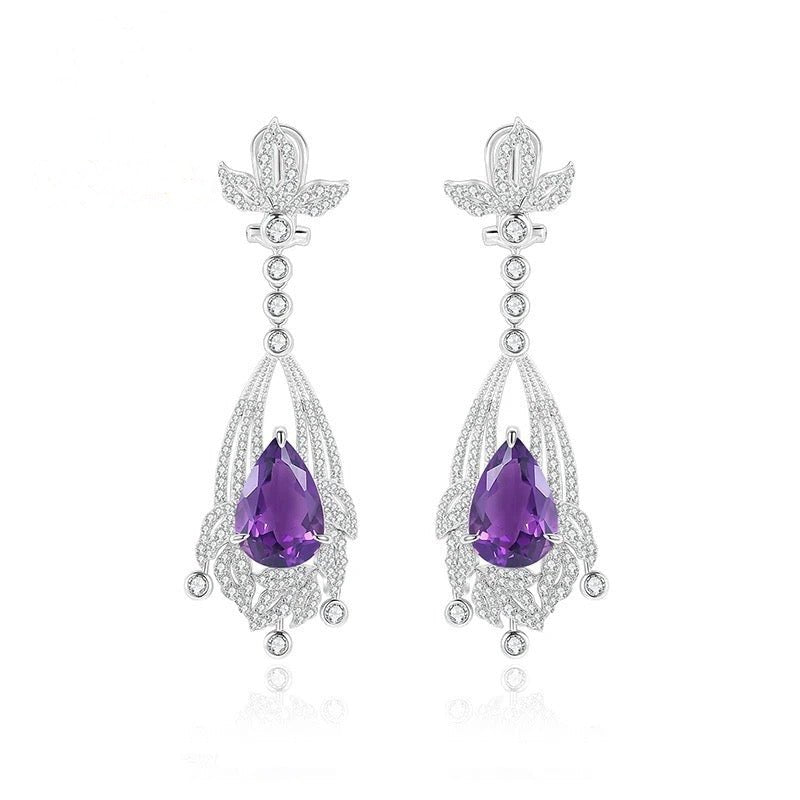 Silver Amethyst Earrings