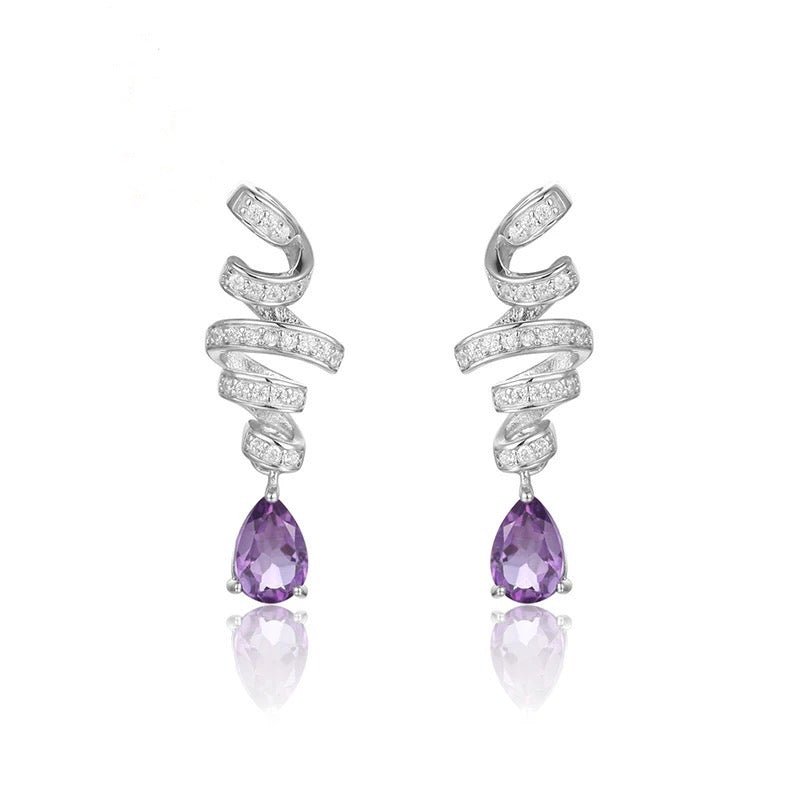 Silver Amethyst Earrings