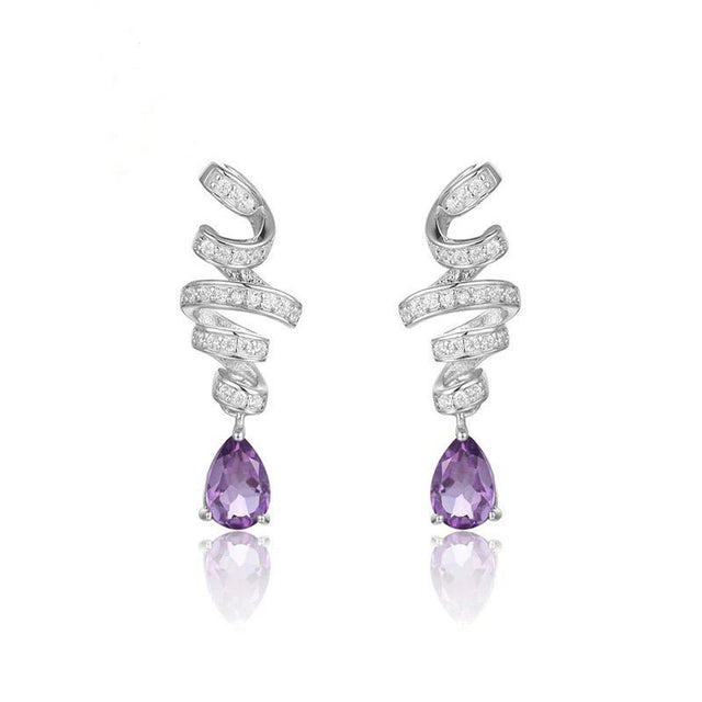 Silver Amethyst Earrings