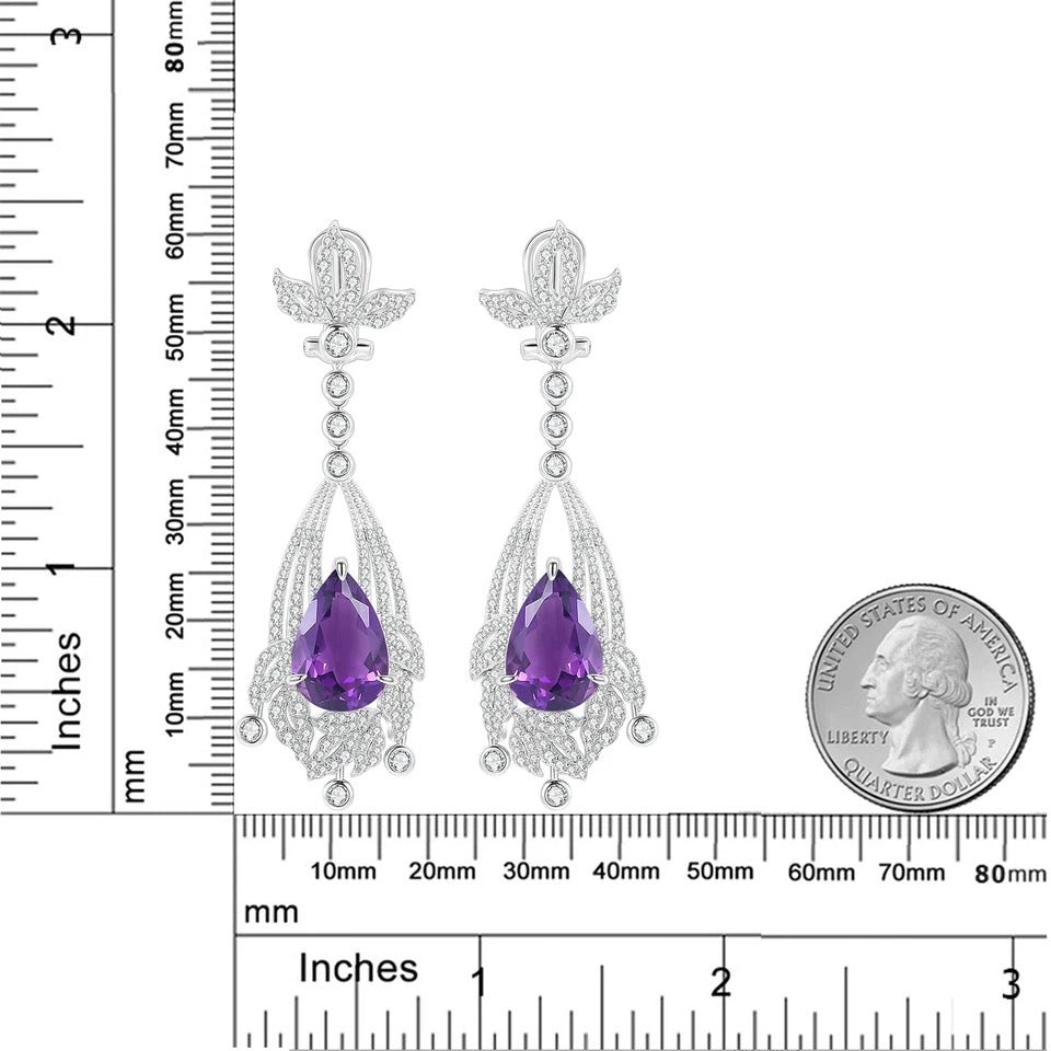 Silver Amethyst Earrings