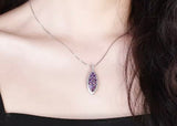 Silver Amethyst Pendant – 1.24 ct Natural Gemstone Necklace