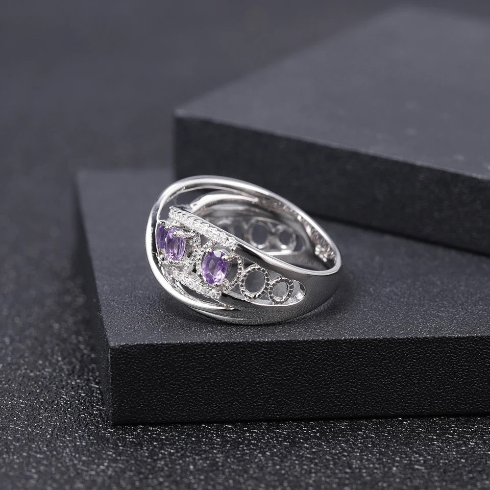 Silver Amethyst Ring – 0.86 ct Natural Amethyst
