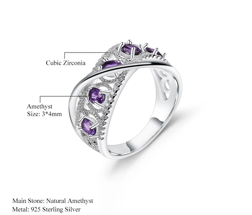 Silver Amethyst Ring – 0.86 ct Natural Amethyst
