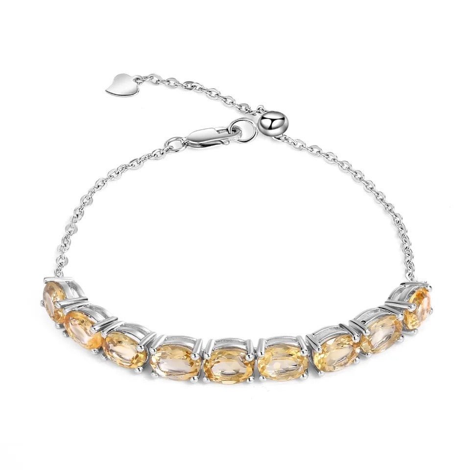Silver Bracelet with Natural Citrine 11.73 ct – Classic Design