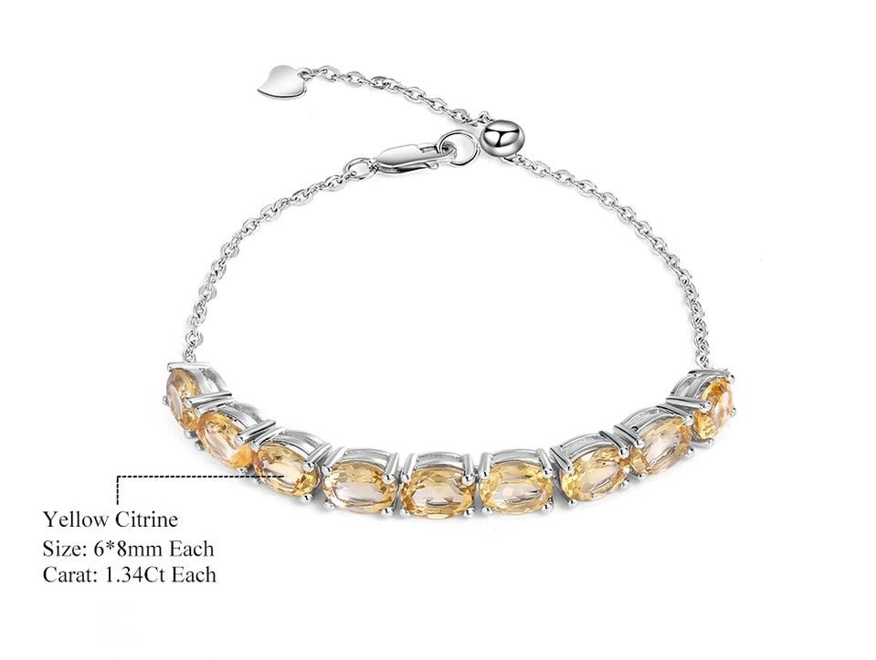 Silver Bracelet with Natural Citrine 11.73 ct – Classic Design