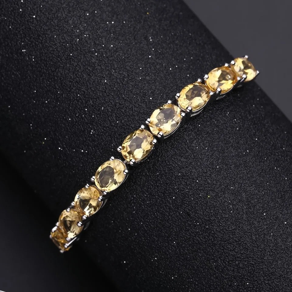 Silver Bracelet with Natural Citrine 11.73 ct – Classic Design