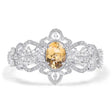 Silver Bracelet with Natural Citrine & Zirconia – Oval Cut, 925 Sterling