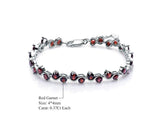 Silver Bracelet with Natural Garnet 11.79 ct – Round Cut