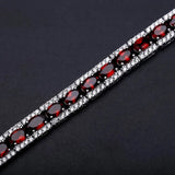 Silver Bracelet with Natural Garnet 16.80 ct – Oval Cut