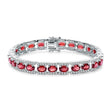 Silver Bracelet with Natural Garnet 16.80 ct – Oval Cut