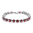 Silver Bracelet with Natural Garnet 22.11 ct – Round Cut