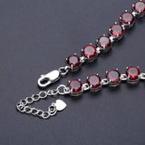 Silver Bracelet with Natural Garnet 22.11 ct – Round Cut