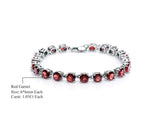 Silver Bracelet with Natural Garnet 22.11 ct – Round Cut