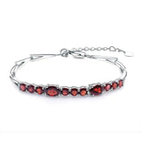 Silver Bracelet with Natural Garnet 5.33 ct – Oval Cut