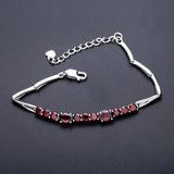 Silver Bracelet with Natural Garnet 5.33 ct – Oval Cut