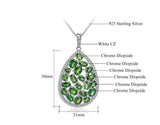 Silver Chrome Diopside Pendant – 5.98 ct Natural Green Gemstone