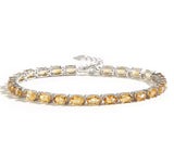 Silver Citrine Bracelet 12.00 ct – Oval Cut, Tennis Design