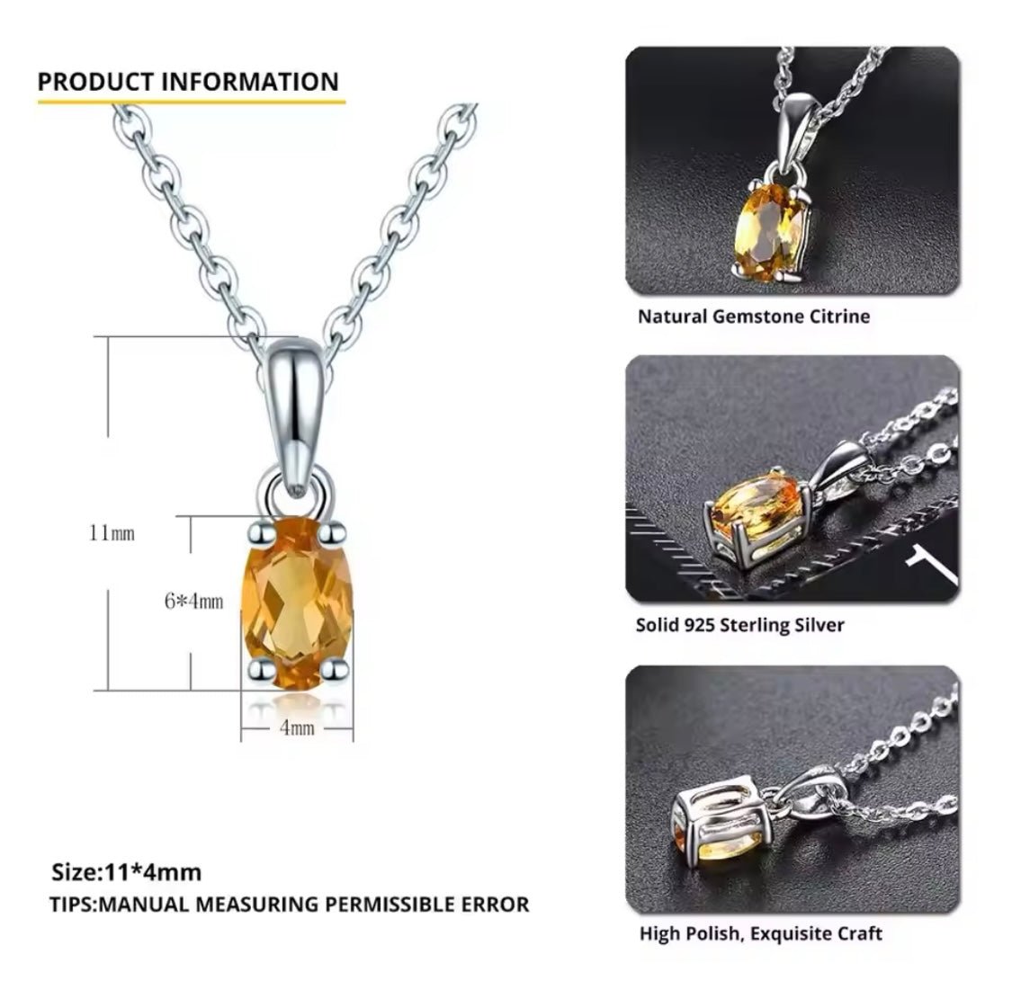 Silver Citrine Pendant