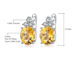 Silver Earrings with Natural Citrine 2.60 ct – Pear Cut