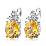 Silver Earrings with Natural Citrine 2.60 ct – Pear Cut