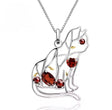 Silver Garnet 1.20 ct Cat Pendant