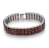 Silver Garnet Bracelet 41.00 ct (Unisex) – Oval Cut, Deep Red