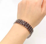 Silver Garnet Bracelet 41.00 ct (Unisex) – Oval Cut, Deep Red