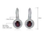 Silver Garnet Earrings – 2.10 ct Natural Red Gemstone Jewelry