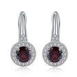 Silver Garnet Earrings – 2.10 ct Natural Red Gemstone Jewelry
