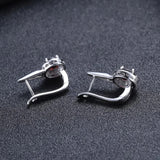 Silver Garnet Earrings – 2.10 ct Natural Red Gemstone Jewelry