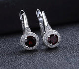 Silver Garnet Earrings – 2.10 ct Natural Red Gemstone Jewelry