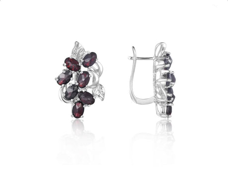 Silver Garnet Earrings
