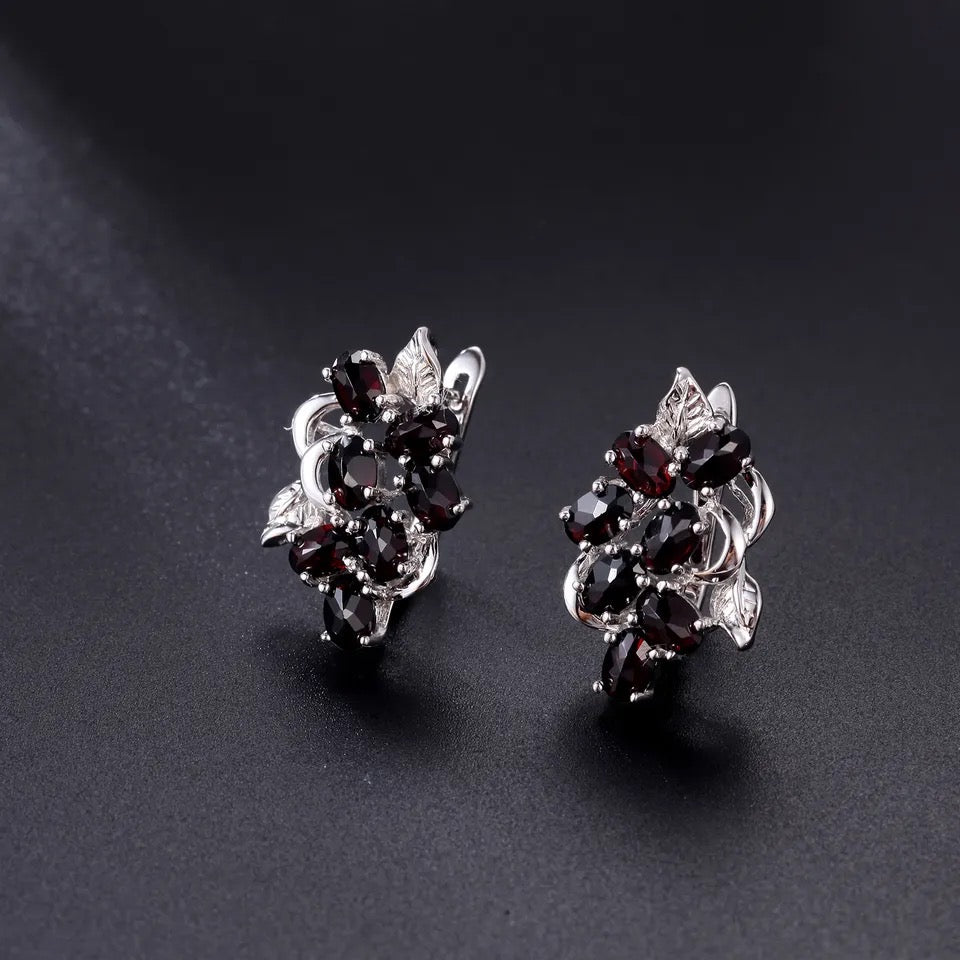 Silver Garnet Earrings