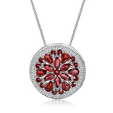 Silver Garnet Pendant – 3.68 ct Natural Red Gemstone Jewelry