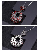 Silver Garnet Pendant – Natural Red & Dark Garnet Jewelry
