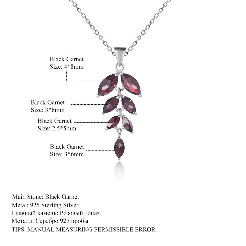 Silver Garnet Pendant with chain