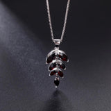 Silver Garnet Pendant with chain